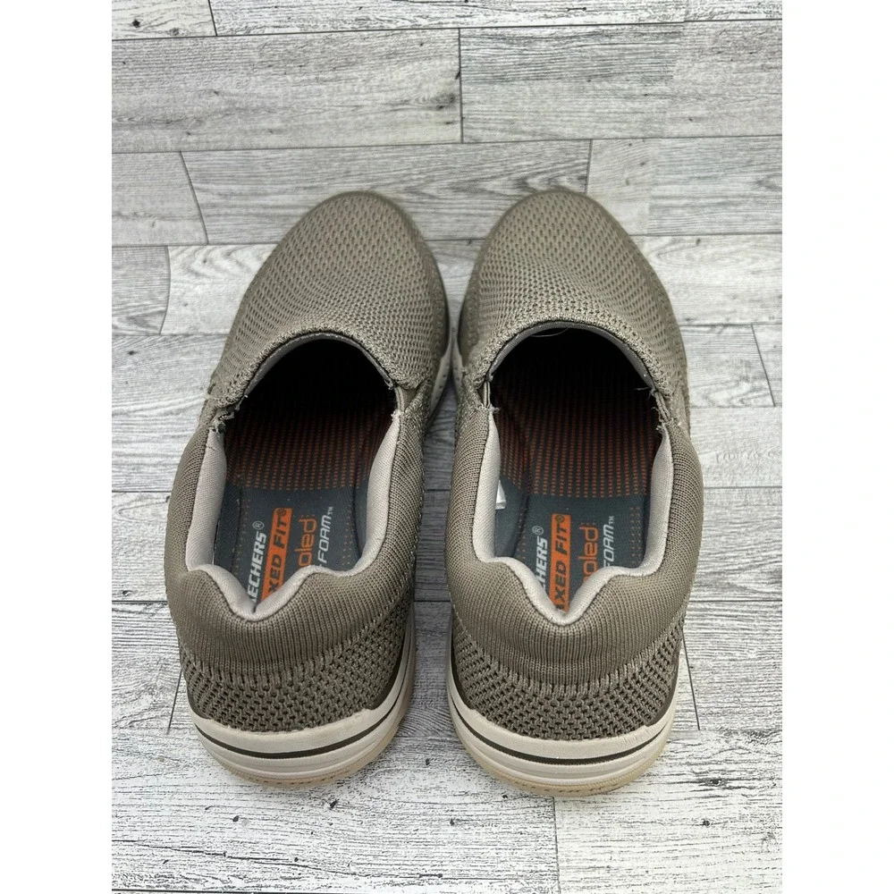 Skechers Relaxed Fit‎ 65086 Men Slip On Loafers Taupe Air Cooled Memory Foam 8.5